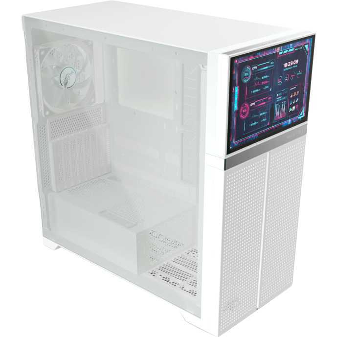 Valkyrie VK02 LCD tower behuizing 2x USB-A | 1x USB-C | RGB | Tempered Glass