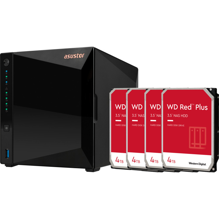 Asustor Drivestor 4 Pro Gen2 incl. 4x WD Red Plus 4 TB harde schijf nas LAN, USB