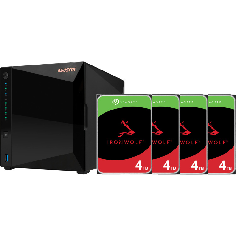 Asustor Drivestor 4 Pro Gen2 incl. 4x Seagate IronWolf 4 TB harde schijf nas LAN, USB