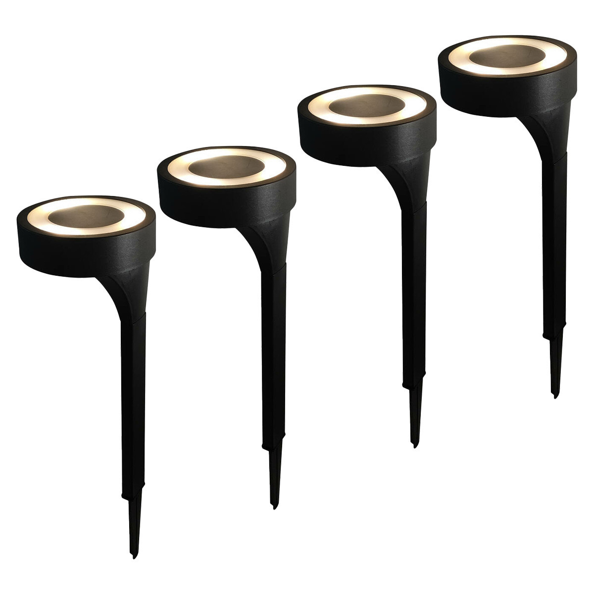 Buiten lamp/solar verlichting - 4x - LED - 40 x 11 cm - tuin verlichting -