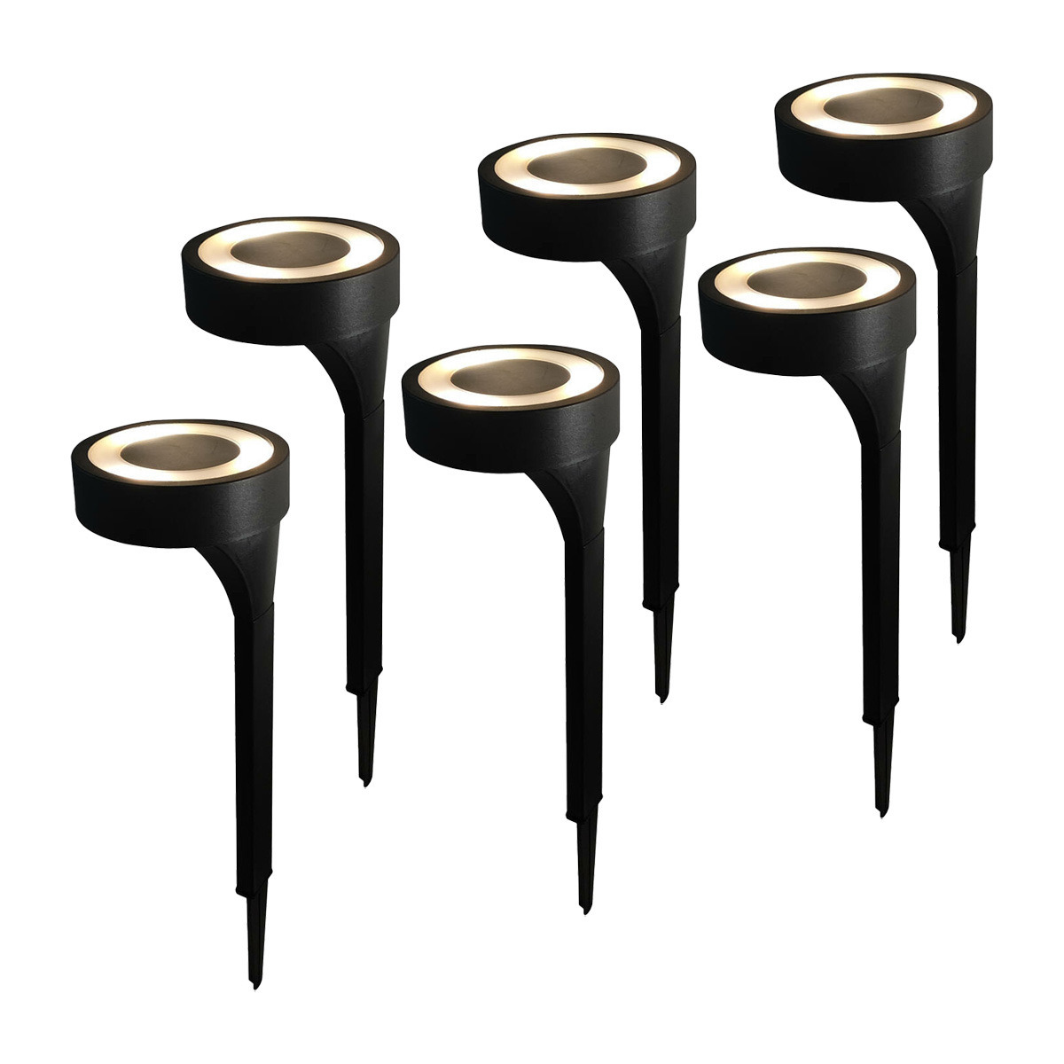Buiten lamp/solar verlichting - 6x - LED - 40 x 11 cm - tuin verlichting -