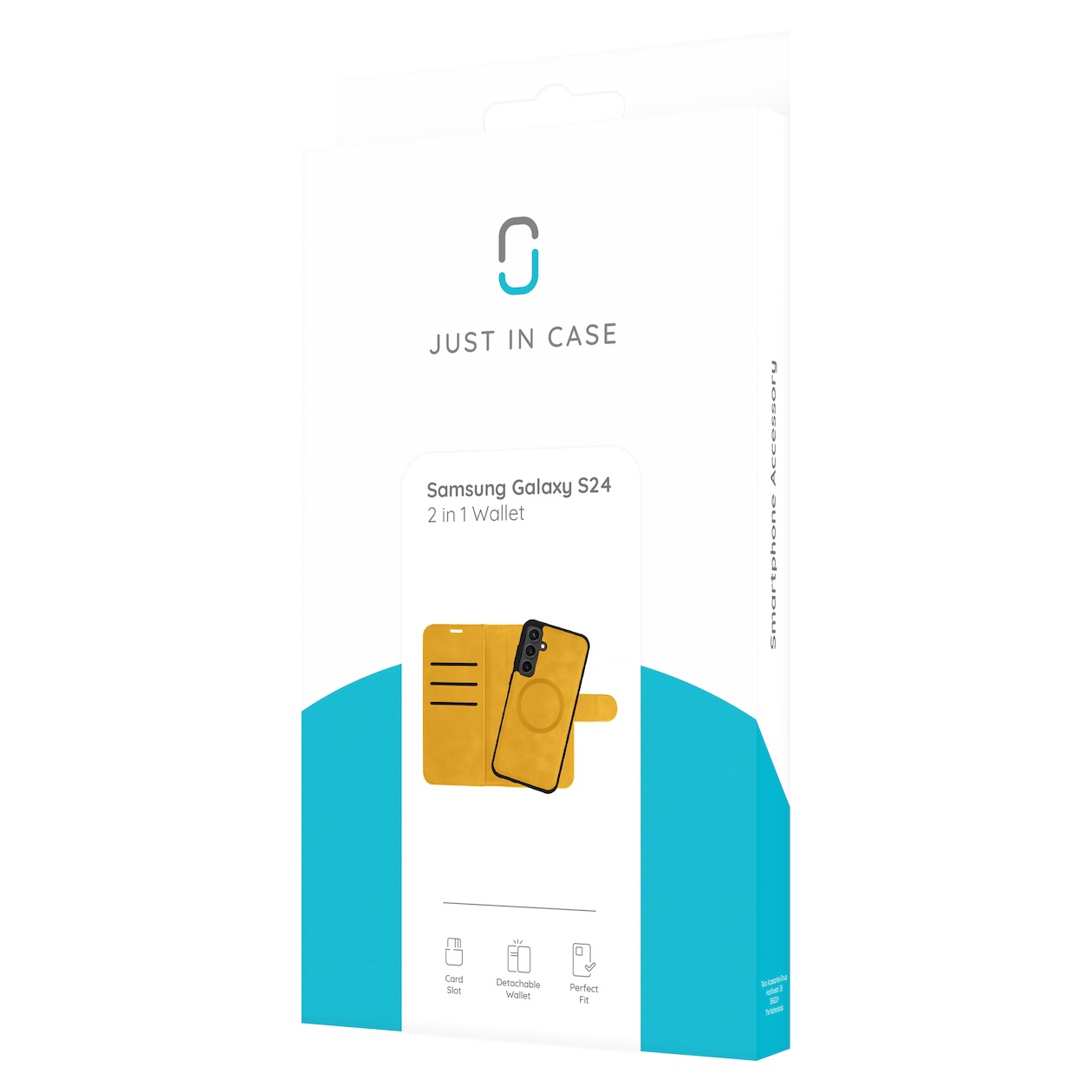 Just in Case Wallet Case 2 in 1 MagSafe voor Samsung S24 Telefoonhoesje Geel