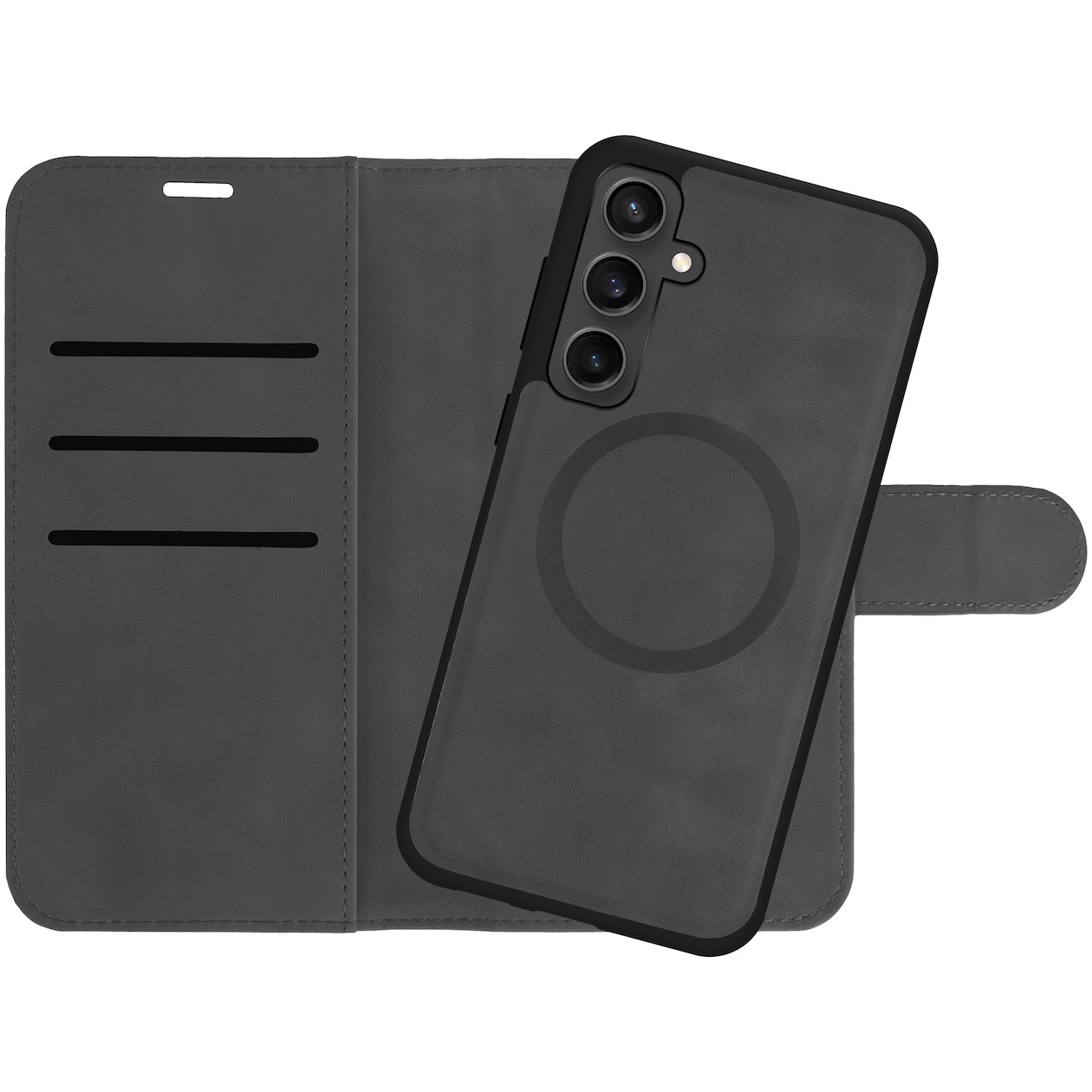 Just in Case Wallet Case 2 in 1 MagSafe voor Samsung S24 Telefoonhoesje Zwart