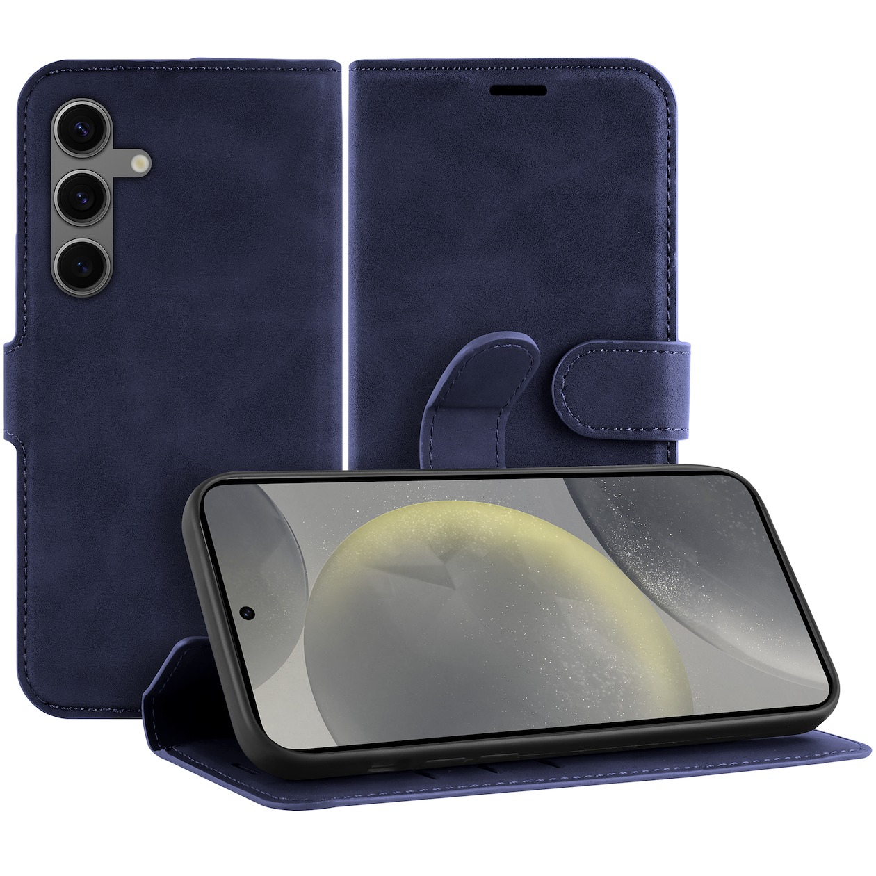 Just in Case Premium Wallet Case voor Samsung S24 Telefoonhoesje Blauw