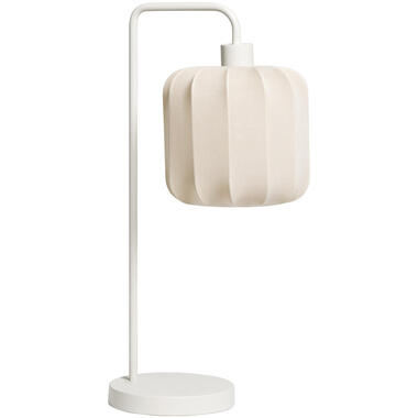Tafellamp Fenne - beige stof/metaal - E27 - 58x23x20 cm - Leen Bakker