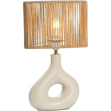 Tafellamp Reva - naturel keramiek - E27 - 42x26x13,5 cm - Leen Bakker