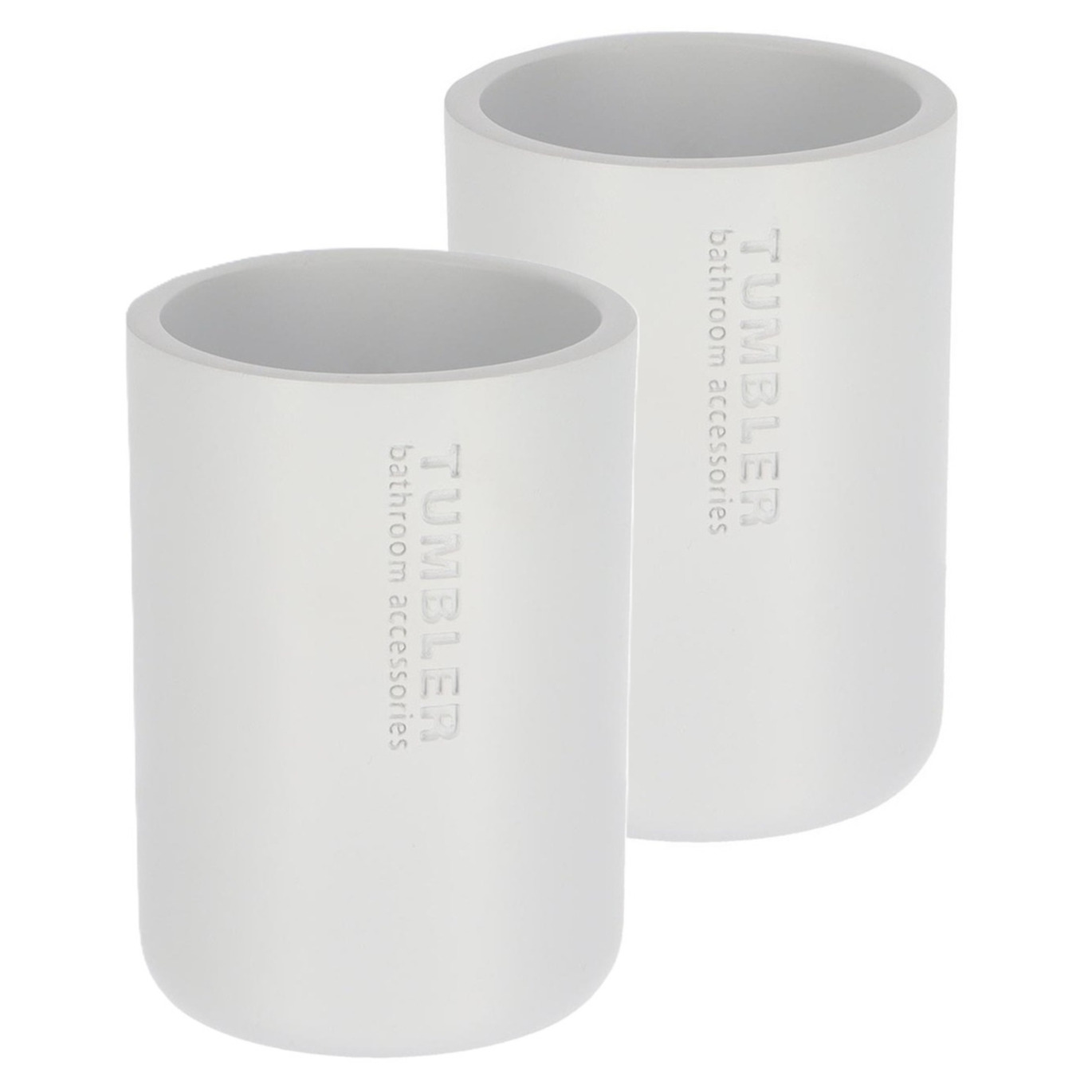 Tendance Tandenborstelbeker 102 series - 2x - wit - PS - 7,5 x 10,7 cm - beker badkamer -