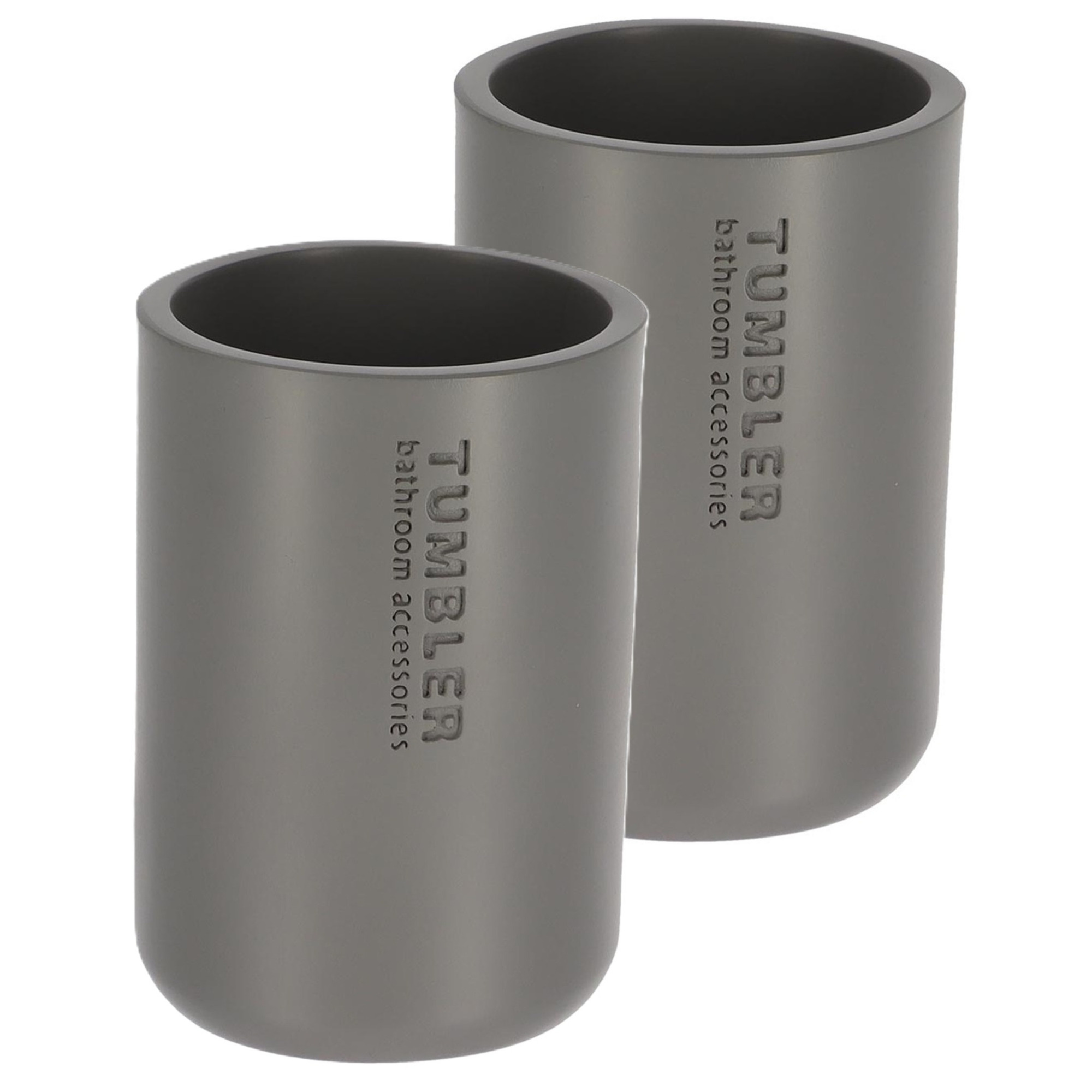 Tendance Tandenborstelbeker 102 serie - 2x - grijs - PS - 7,5 x 10,7 cm -