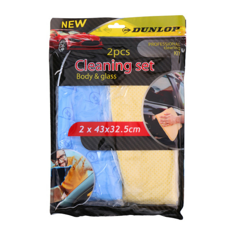 Poetsset - 2x Poetsdoeken - zeemspons - auto / ramen  - Auto accessoires -