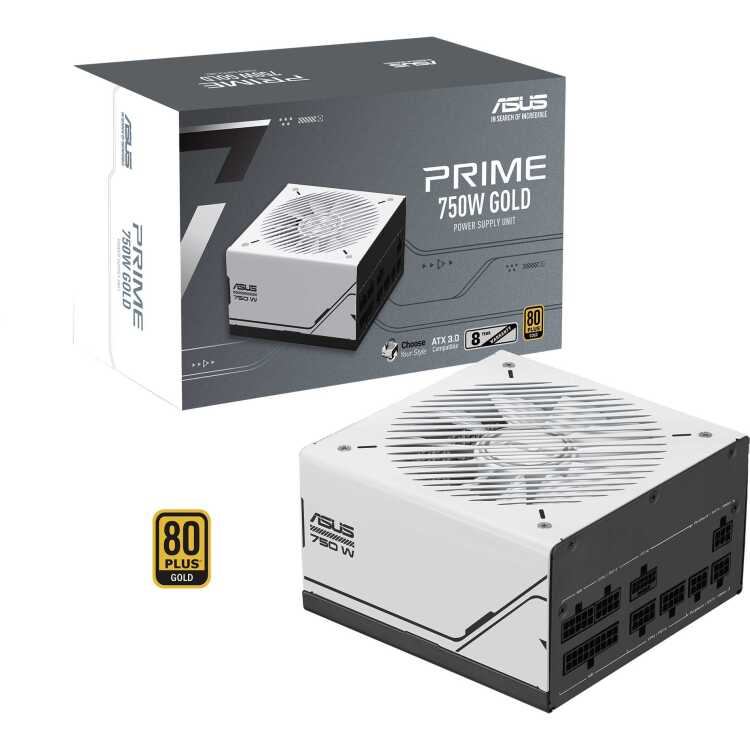 ASUS Prime 750W Gold voeding 3x PCIe, 1x 12VHPWR, Kabelmanagement