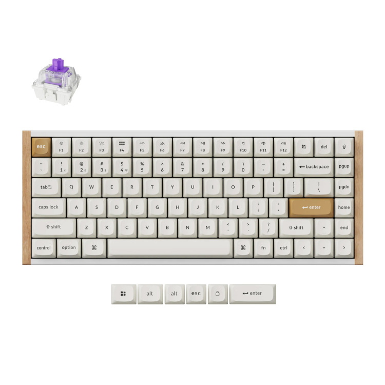 Keychron K2 HE-Q1 Special Edition toetsenbord 75%, RGB leds, OSA double-shot PBT, hot swap, 2.4GHz | Bluetooth 5.2 | USB-C
