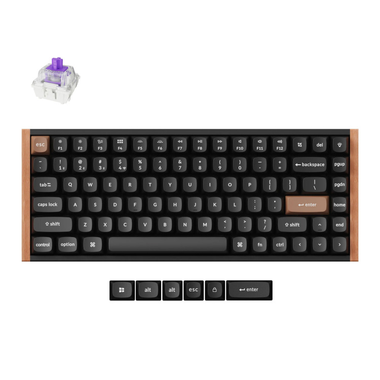 Keychron K2 HE-F1 Special Edition toetsenbord 75%, RGB leds, OSA double-shot PBT, hot swap, 2.4GHz | Bluetooth 5.2 | USB-C