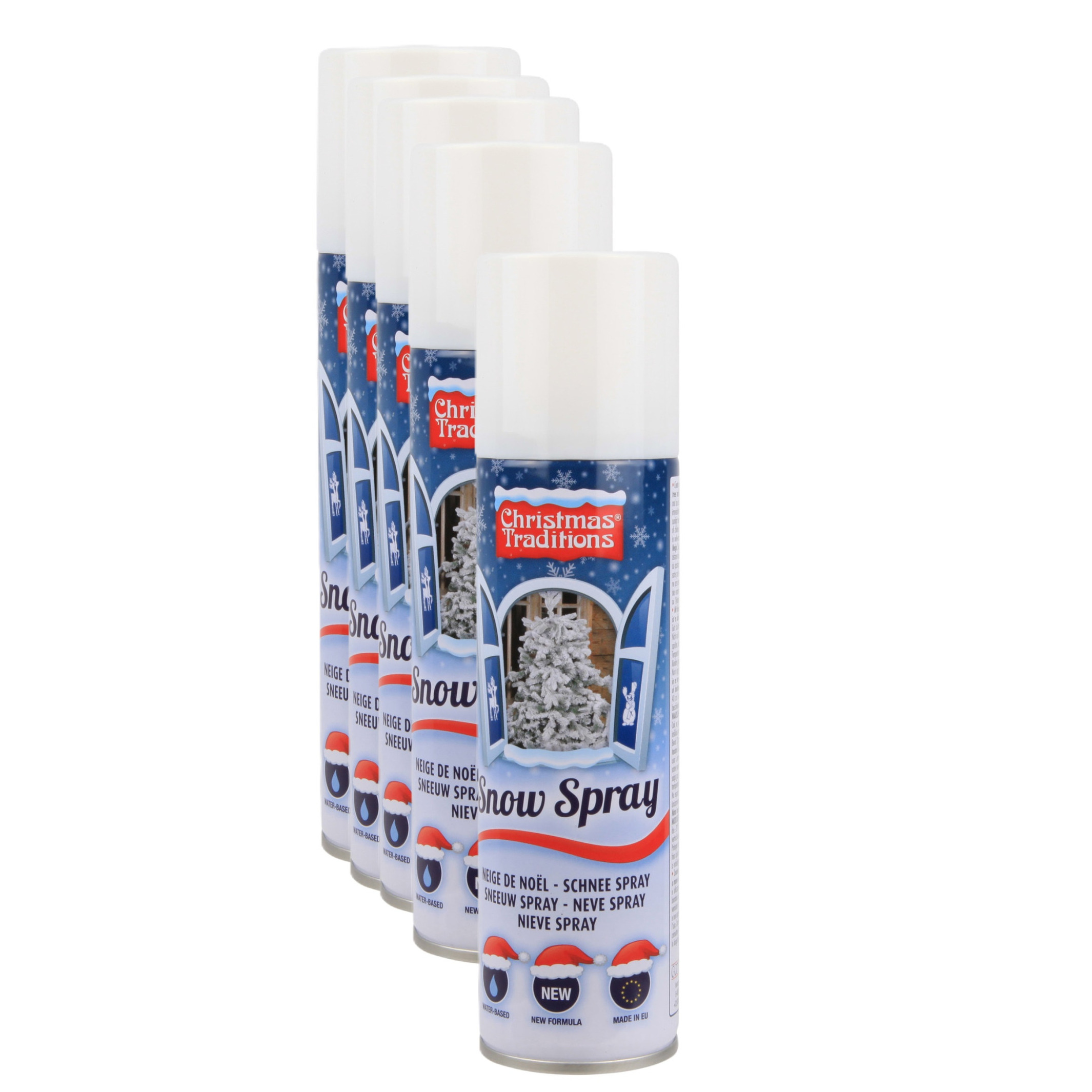 Sneeuwspray - 5x - spuitbus - 600 ml - spuitsneeuw - nepsneeuw - sneeuwversiering -
