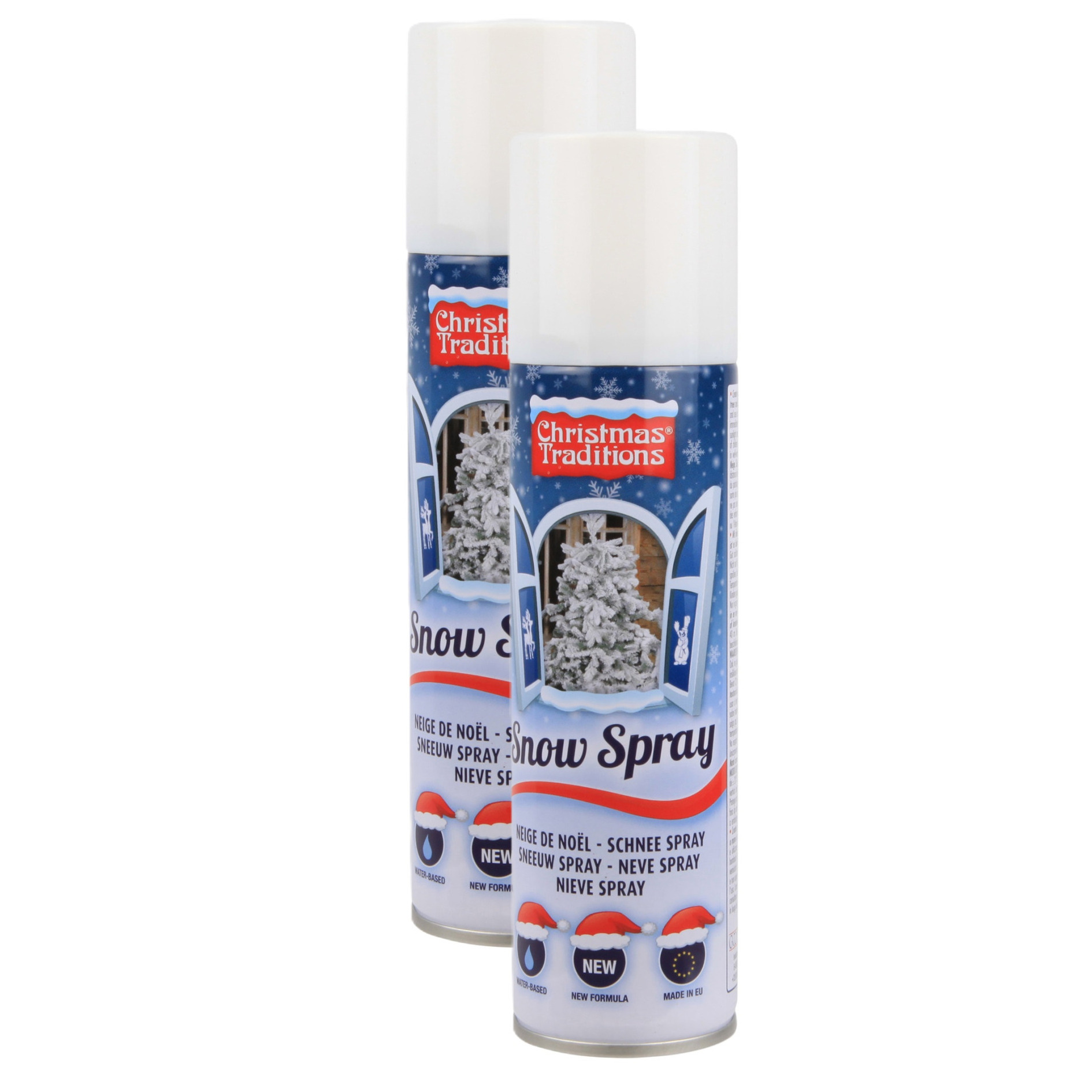 Sneeuwspray - 2x - spuitbus - 600 ml - spuitsneeuw - nepsneeuw - sneeuwversiering -