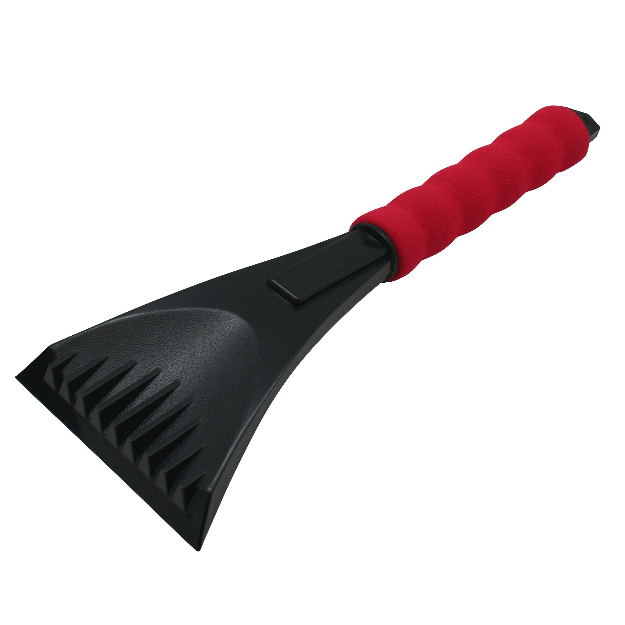 Kunststof ijskrabber zwart/rood met softgrip handvat 28 cm -