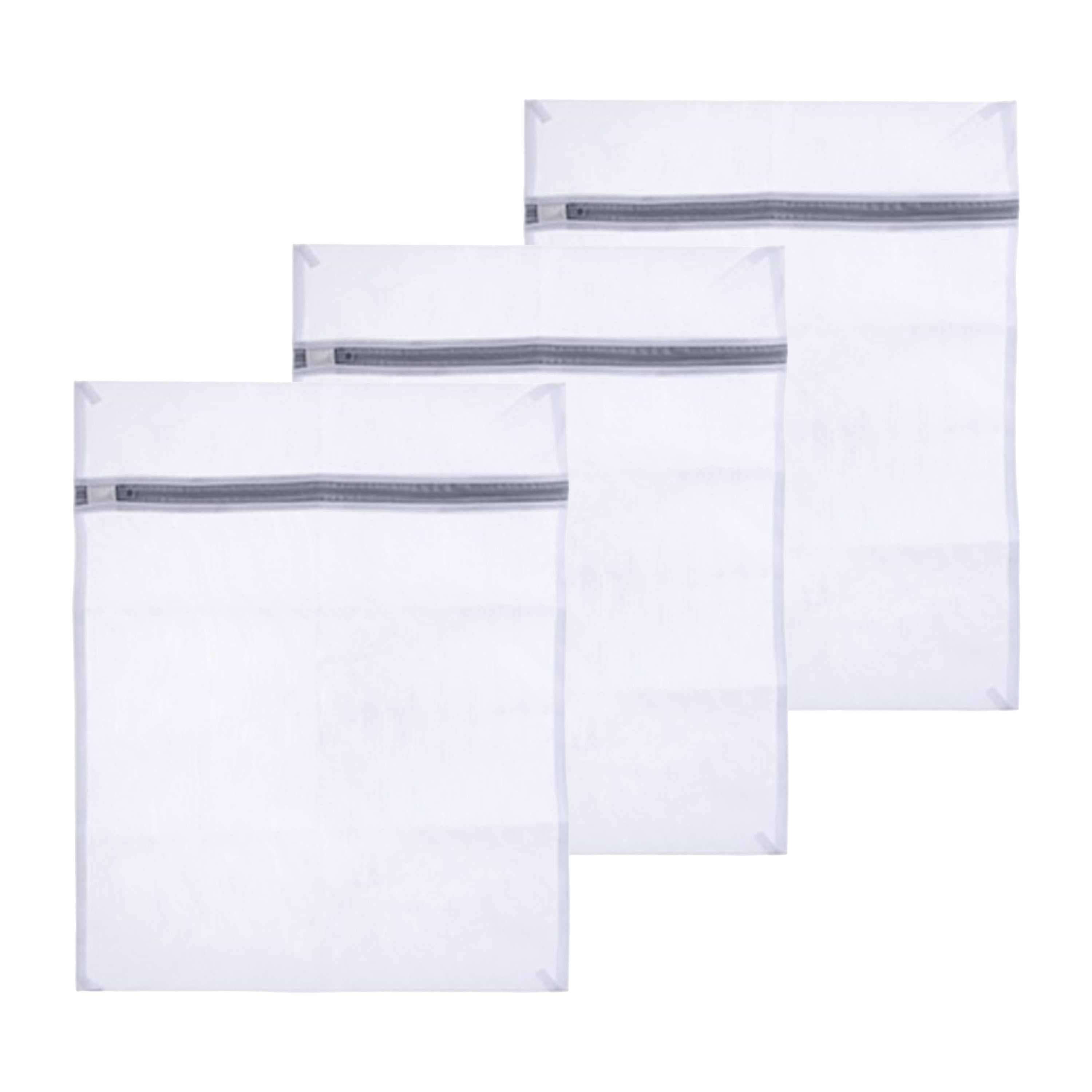 Stevige Waszak voor delicaat wasgoed - 3x - lingerie/bh waszak - wit - 50 x 40 cm -