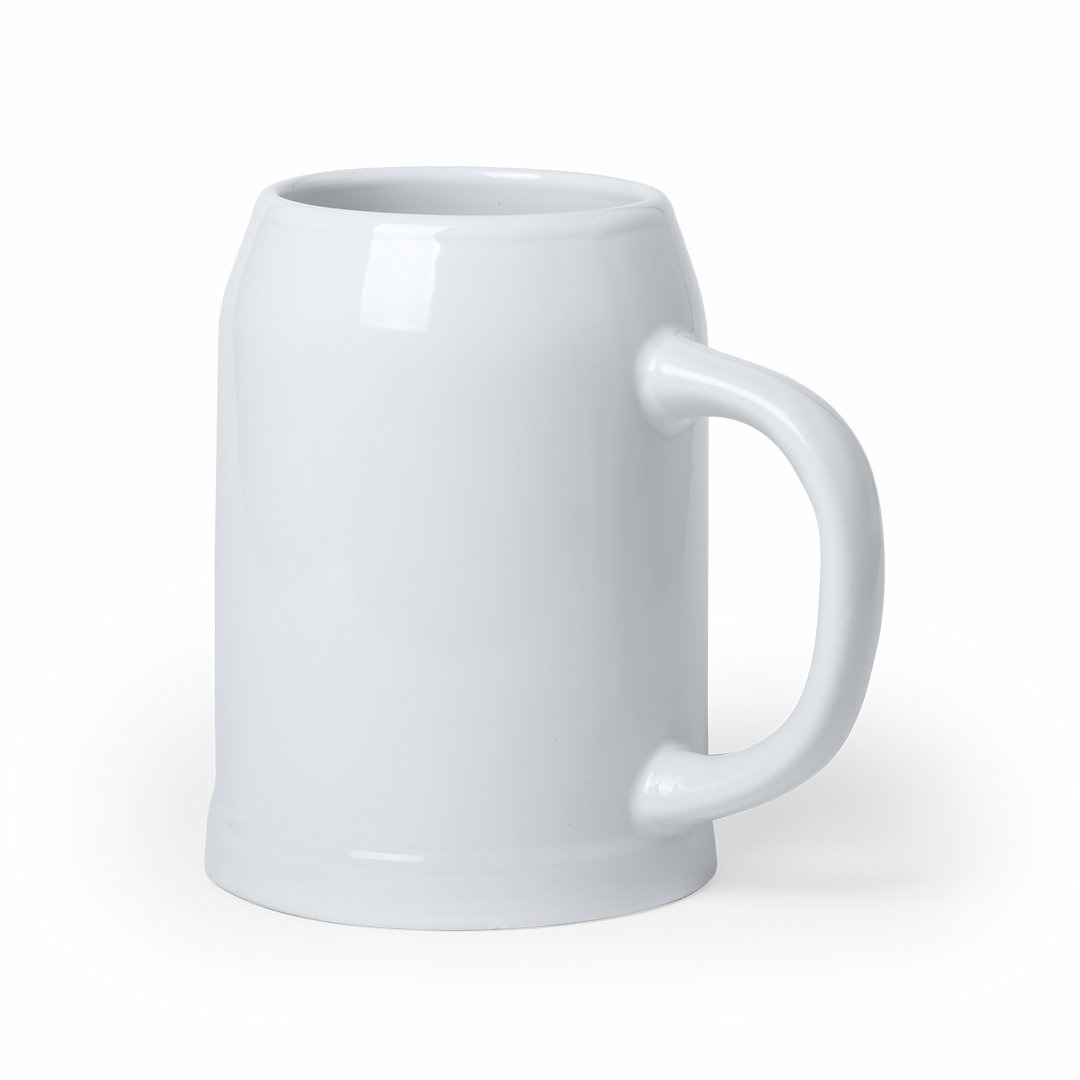 Bierpul - wit - 700 ml - keramiek - D10,3 x H13,8 cm -