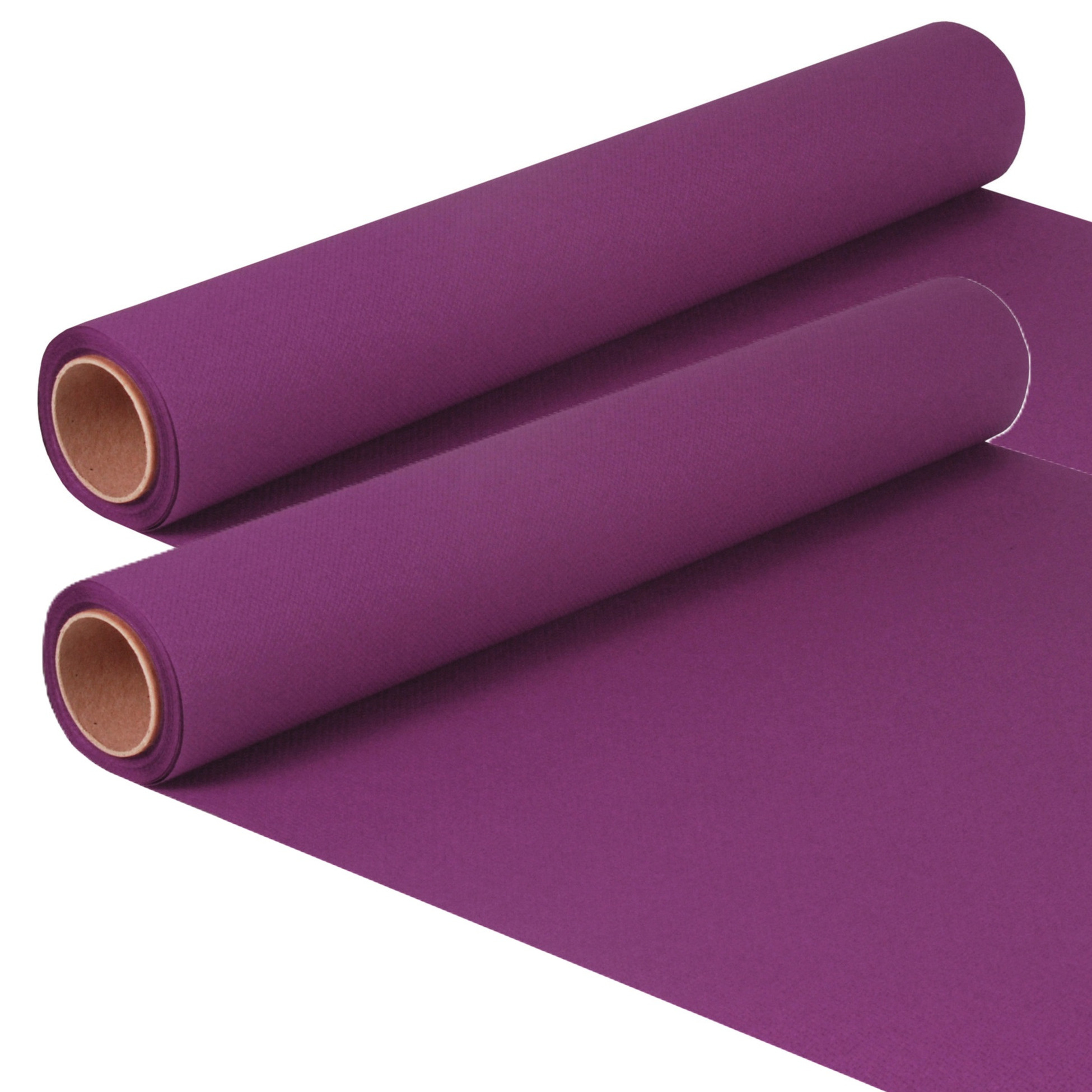 Tafelloper - 2x - paars - 500 x 40 cm - papier - tafelkleed loper - tafelversiering -