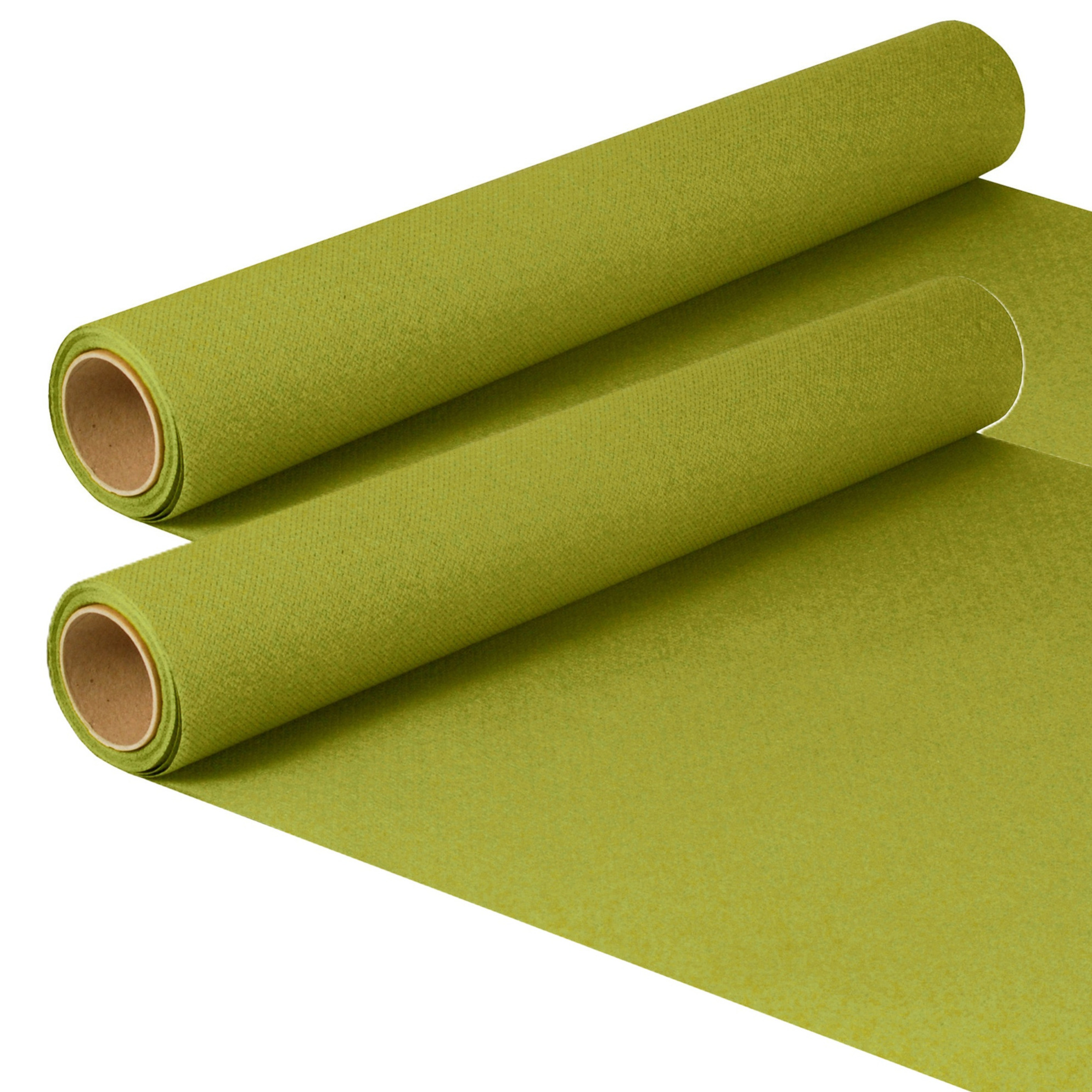 Tafelloper - 2x - groen - 500 x 40 cm - papier - tafelkleed loper - tafelversiering -
