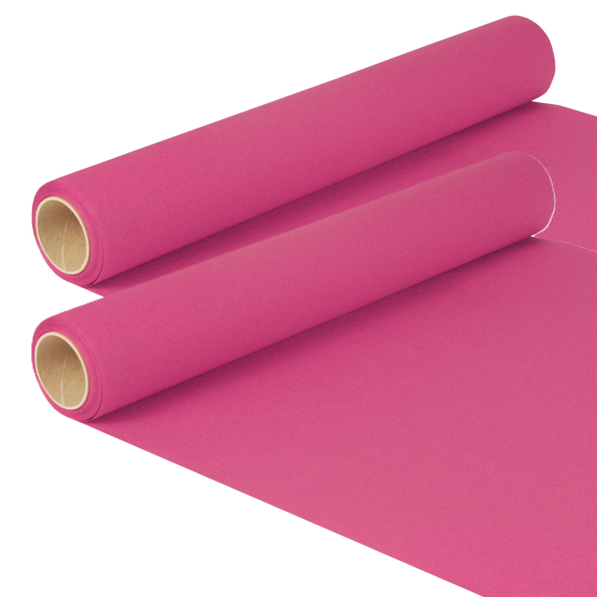 Tafelloper - 2x - fuchsia roze - 500 x 40 cm - papier - tafelkleed loper - tafelversiering -