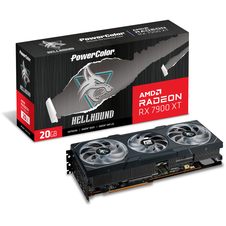 PowerColor HellHound Radeon RX 7900 XT 20G grafische kaart 1x HDMI, 3x DisplayPort