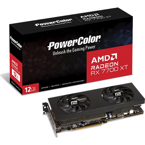 PowerColor Radeon RX 7700 XT 12GB GDDR6 grafische kaart 1x HDMI, 3x DisplayPort, RDNA 3