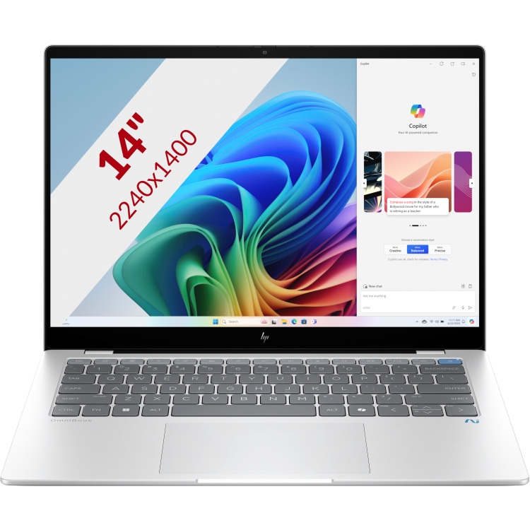 HP OmniBook X 14-fe1025nd (B0QV3EA#ABH) laptop X Plus X1P-42-100 | Adreno GPU | 16 GB | 512 GB SSD