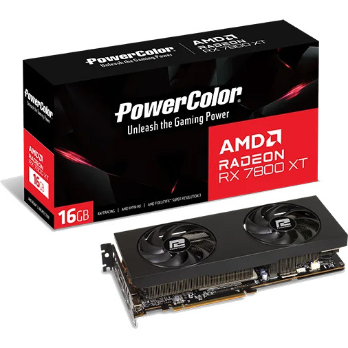 PowerColor Radeon RX 7800 XT 16GB GDDR6 grafische kaart 1x HDMI, 3x DisplayPort, RDNA 3
