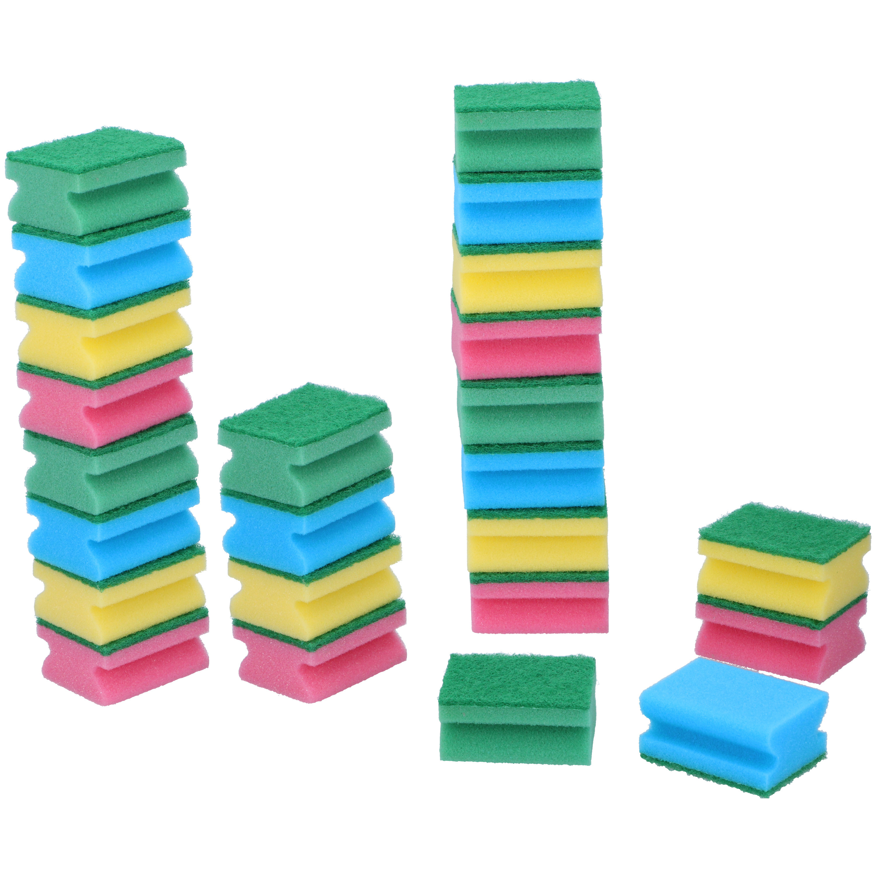 Dirt Devil Schuursponsjes - 24x - gekleurd - afwas of schoonmaak sponzen -