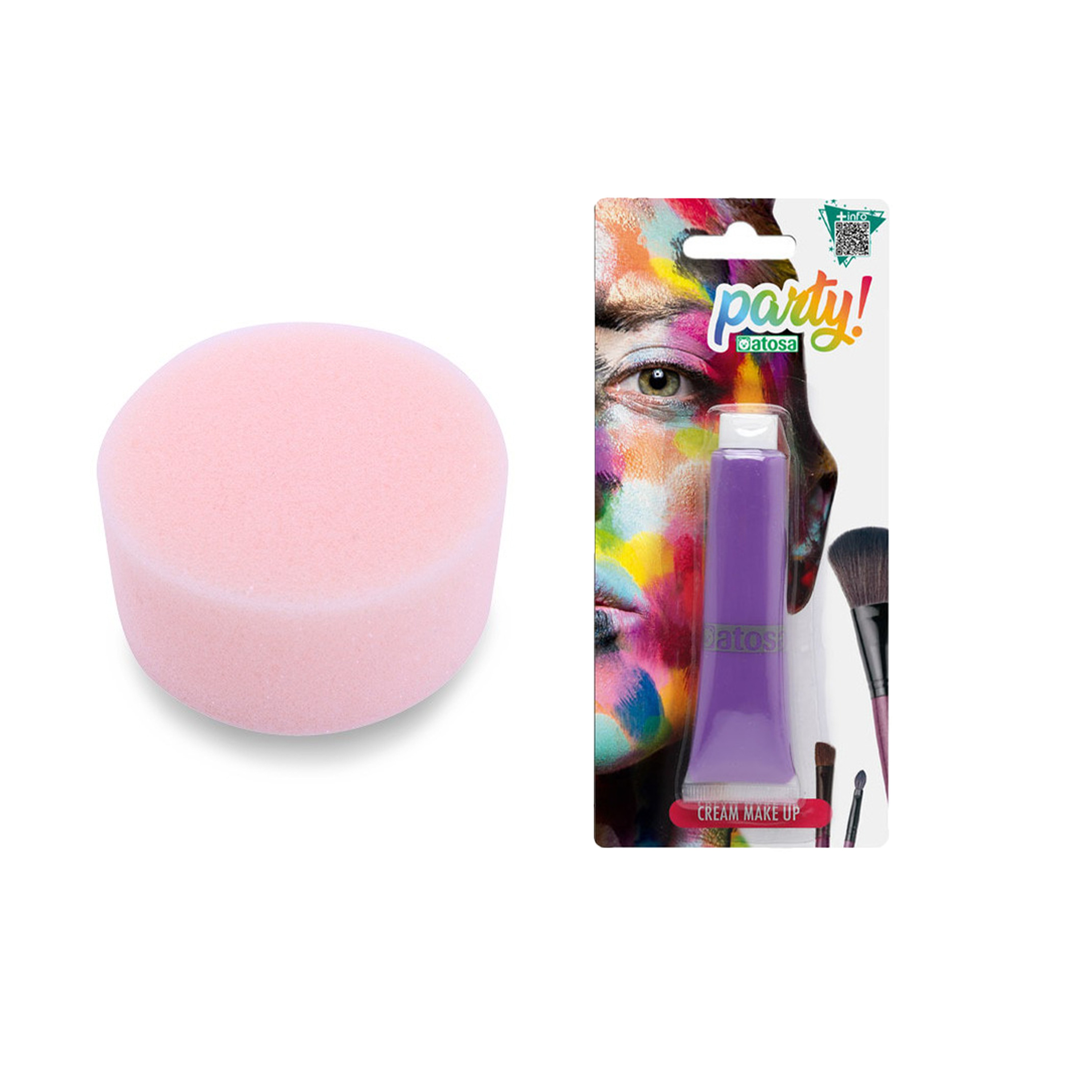 Carnaval schmink - Paars - met sponsje - Gezicht/lichaam - 30 ml - grimeren - kind/volwassenen -