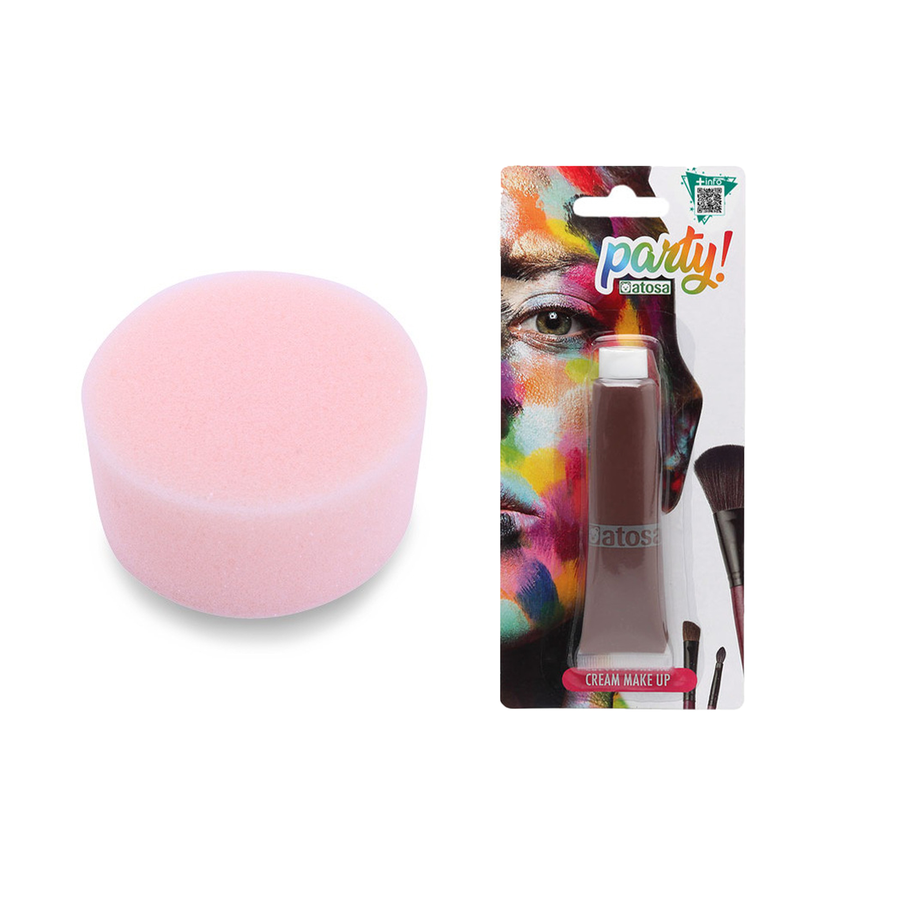 Carnaval schmink - Bruin - met sponsje - Gezicht/lichaam - 30 ml - grimeren - kind/volwassenen -
