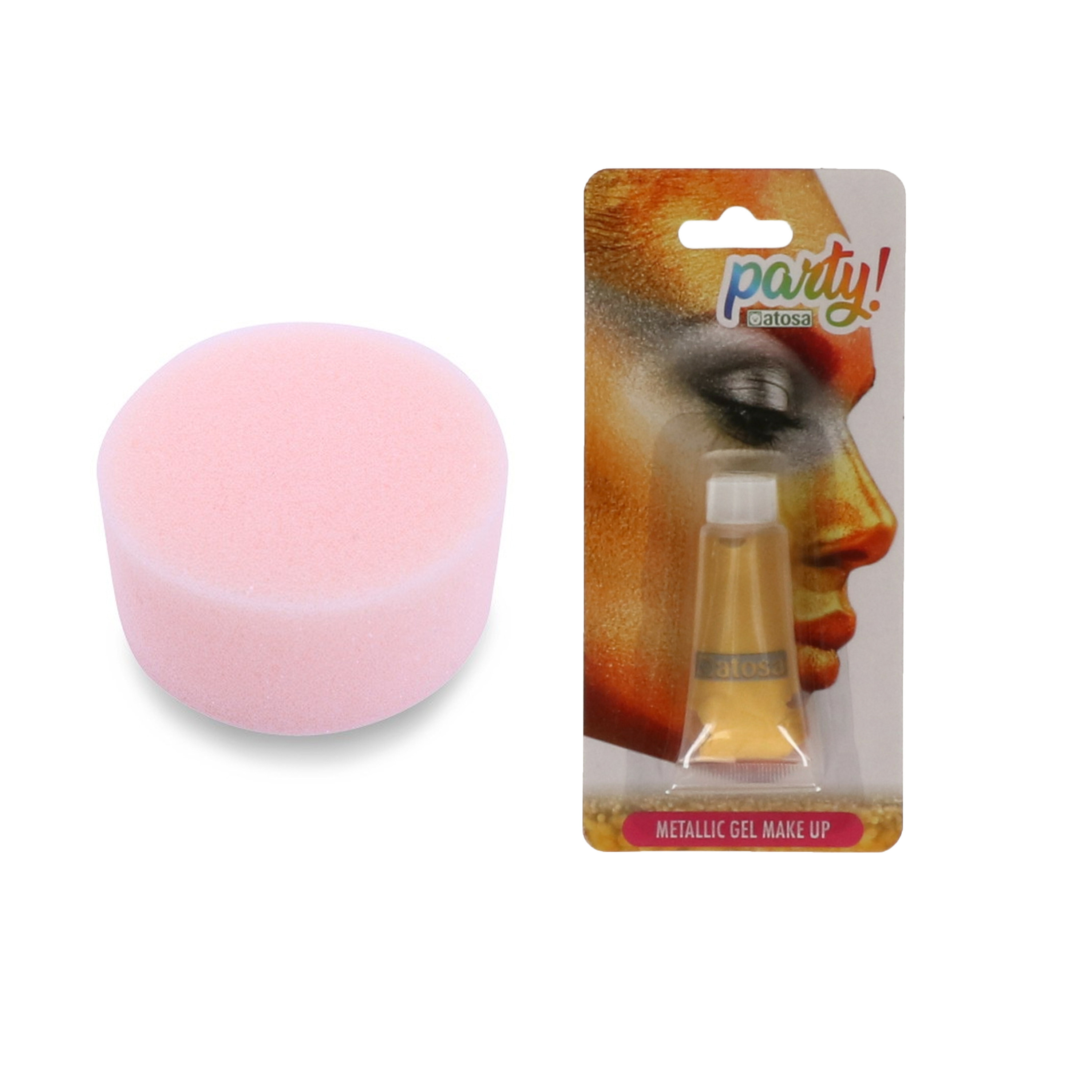 Carnaval schmink - Goud - met sponsje - Gezicht/lichaam - 13 ml - grimeren - kind/volwassenen -