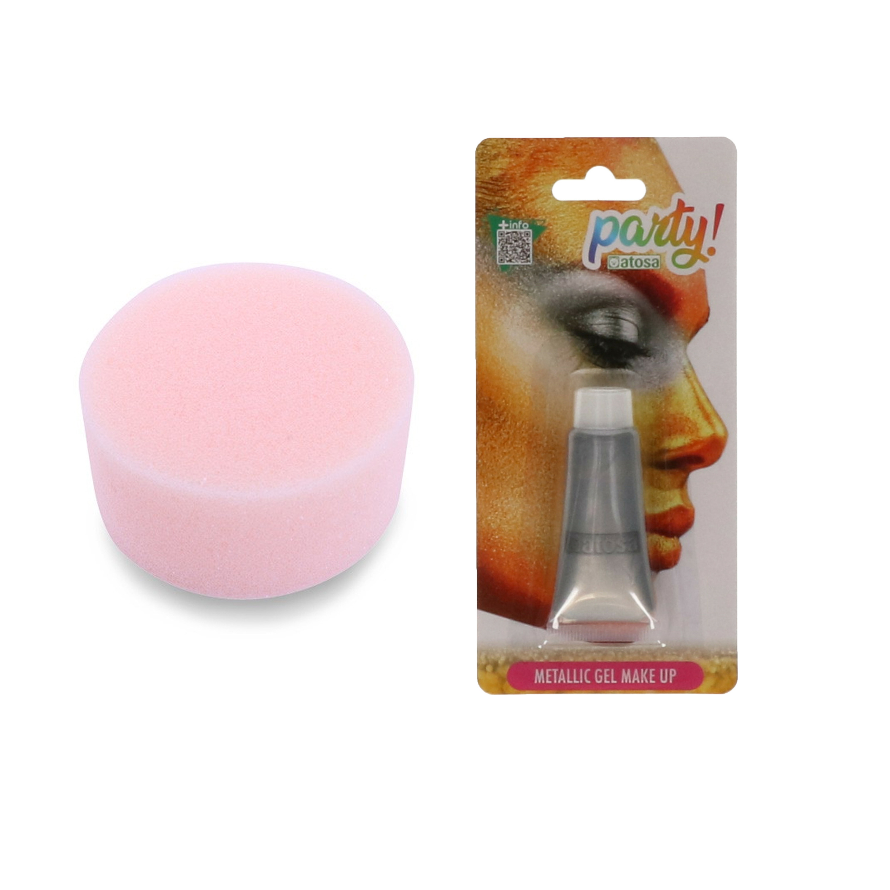 Carnaval schmink - Zilver - met sponsje - Gezicht/lichaam - 13 ml - grimeren - kind/volwassenen -