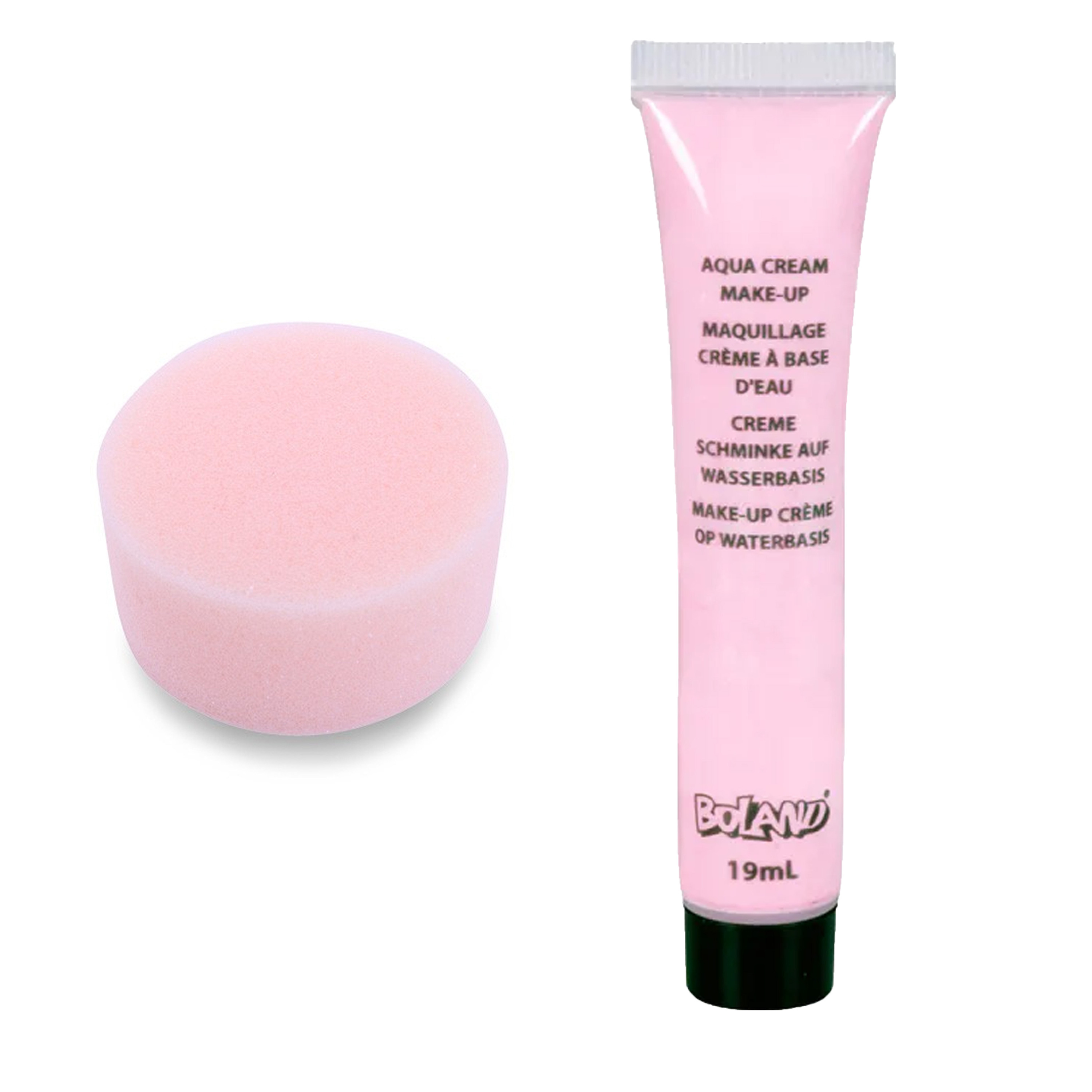 Carnaval schmink - Roze - met grimeer sponsje - Gezicht/lichaam - 19 ml - kind/volwassenen -
