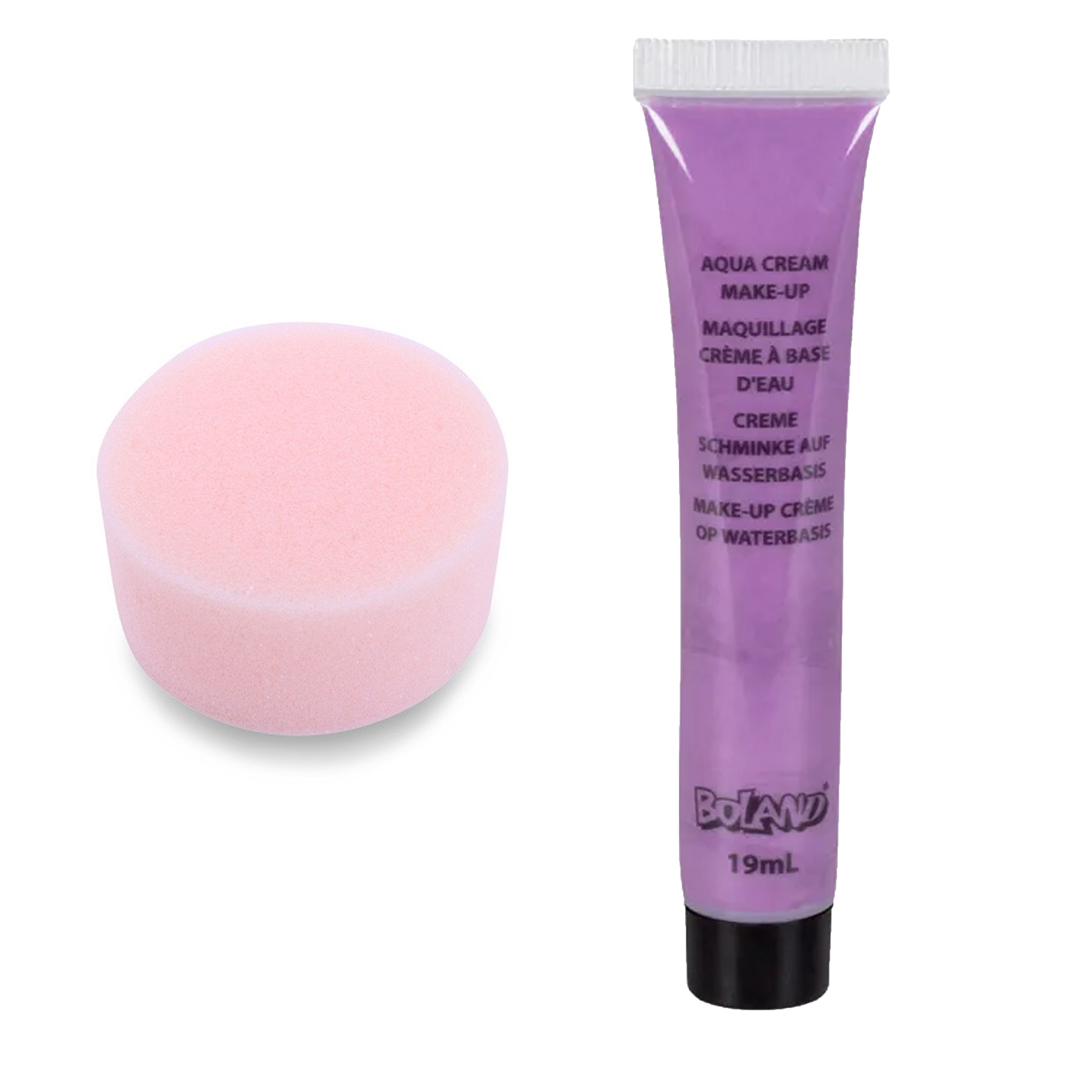 Carnaval schmink - Paars - met grimeer sponsje - Gezicht/lichaam - 19 ml - kind/volwassenen -
