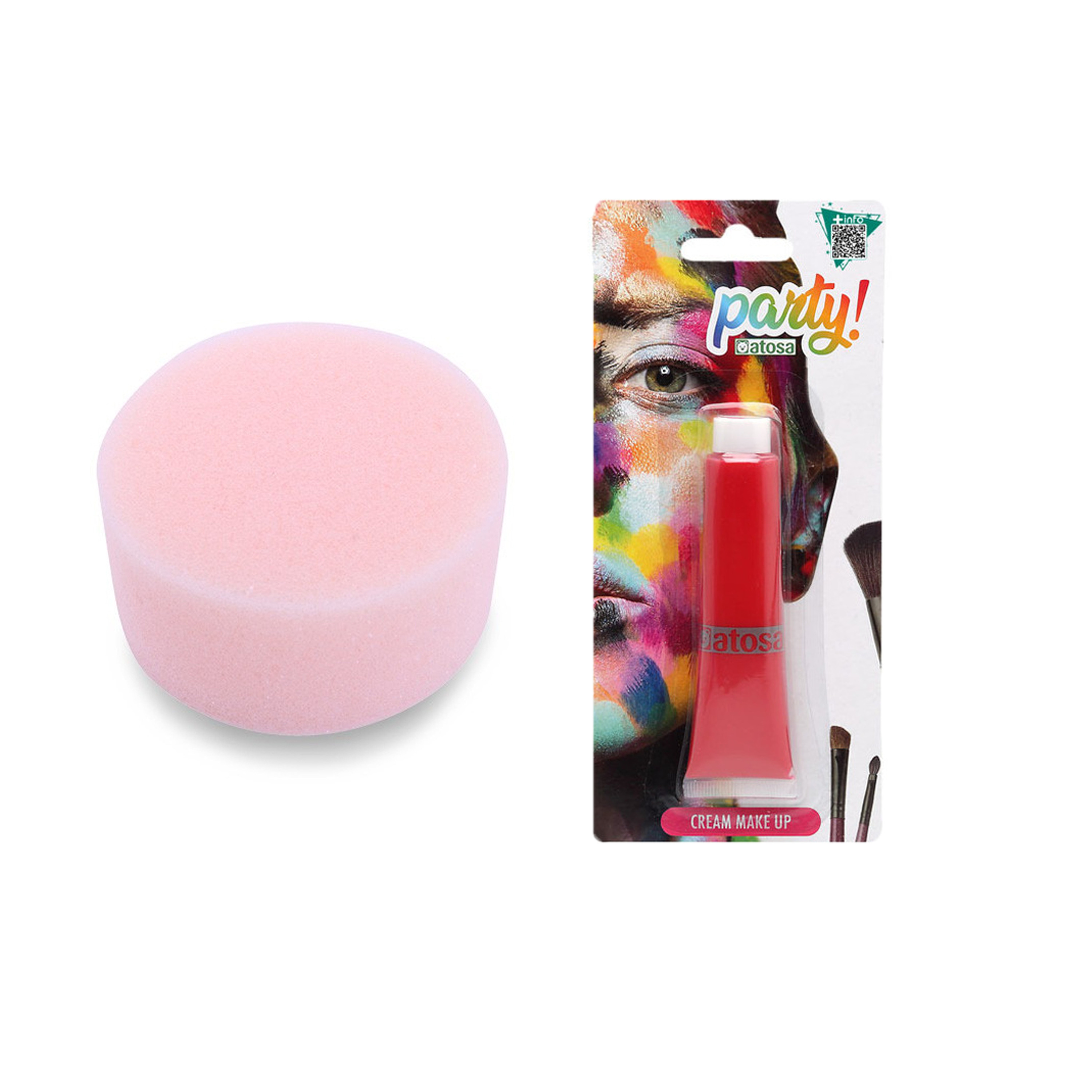 Carnaval schmink - Rood - met sponsje - Gezicht/lichaam - 30 ml - grimeren - kind/volwassenen -