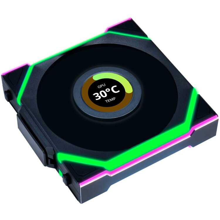Lian Li UNI FAN SL120 LCD Wireless Reverse Blade case fan 4-pin PWM fan-connector