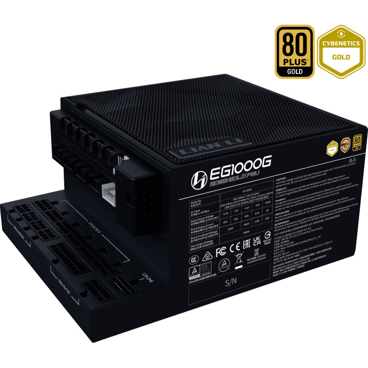 Lian Li Edge Gold 1000W Black with Hub voeding
