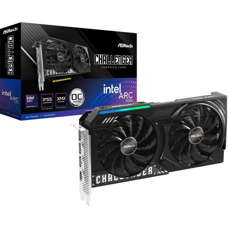 ASRock Intel Arc B580 Challenger 12GB OC grafische kaart 1x HDMI, 3x DisplayPort