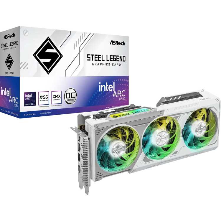 ASRock Intel Arc B580 Steel Legend 12GB OC grafische kaart 1x HDMI, 3x DisplayPort