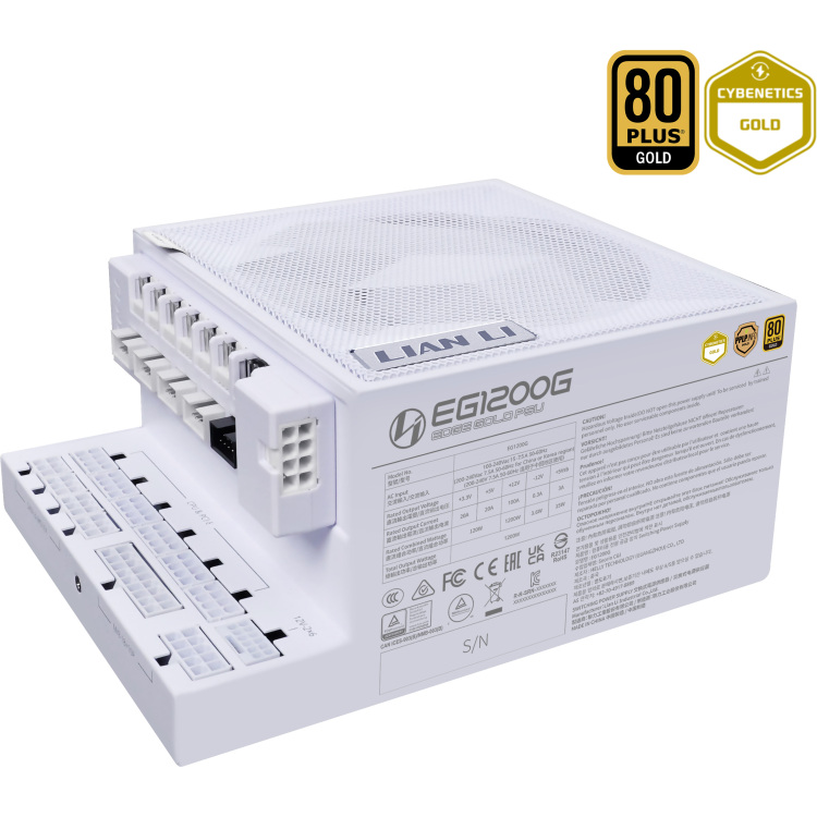 Lian Li Edge Gold 1200W White with Hub voeding