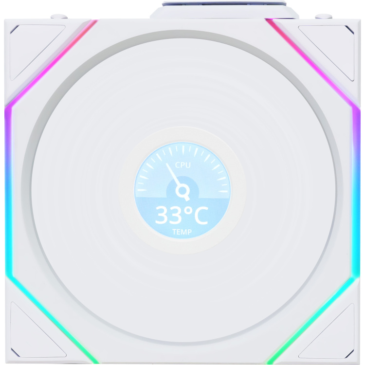 Lian Li UNI FAN TL120 LCD Reverse Blade Wireless Single Pack case fan 4-pin PWM + 1x 9-pin USB