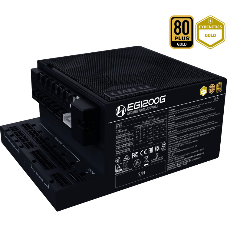 Lian Li Edge Gold 1200W Black with Hub voeding