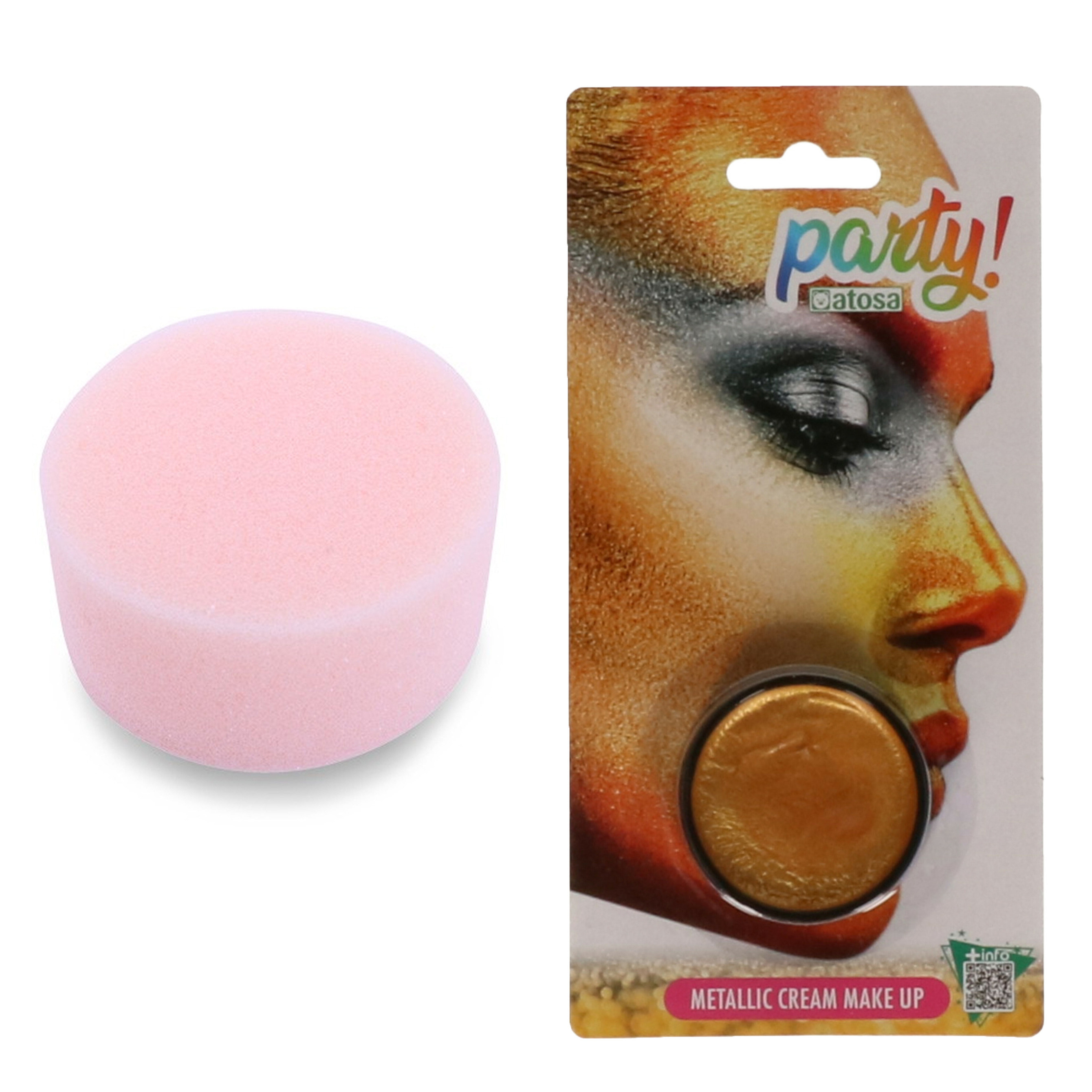 Carnaval schmink - Goud - met kwast en sponsje - Gezicht/lichaam - 7 ml - kind/volwassenen -