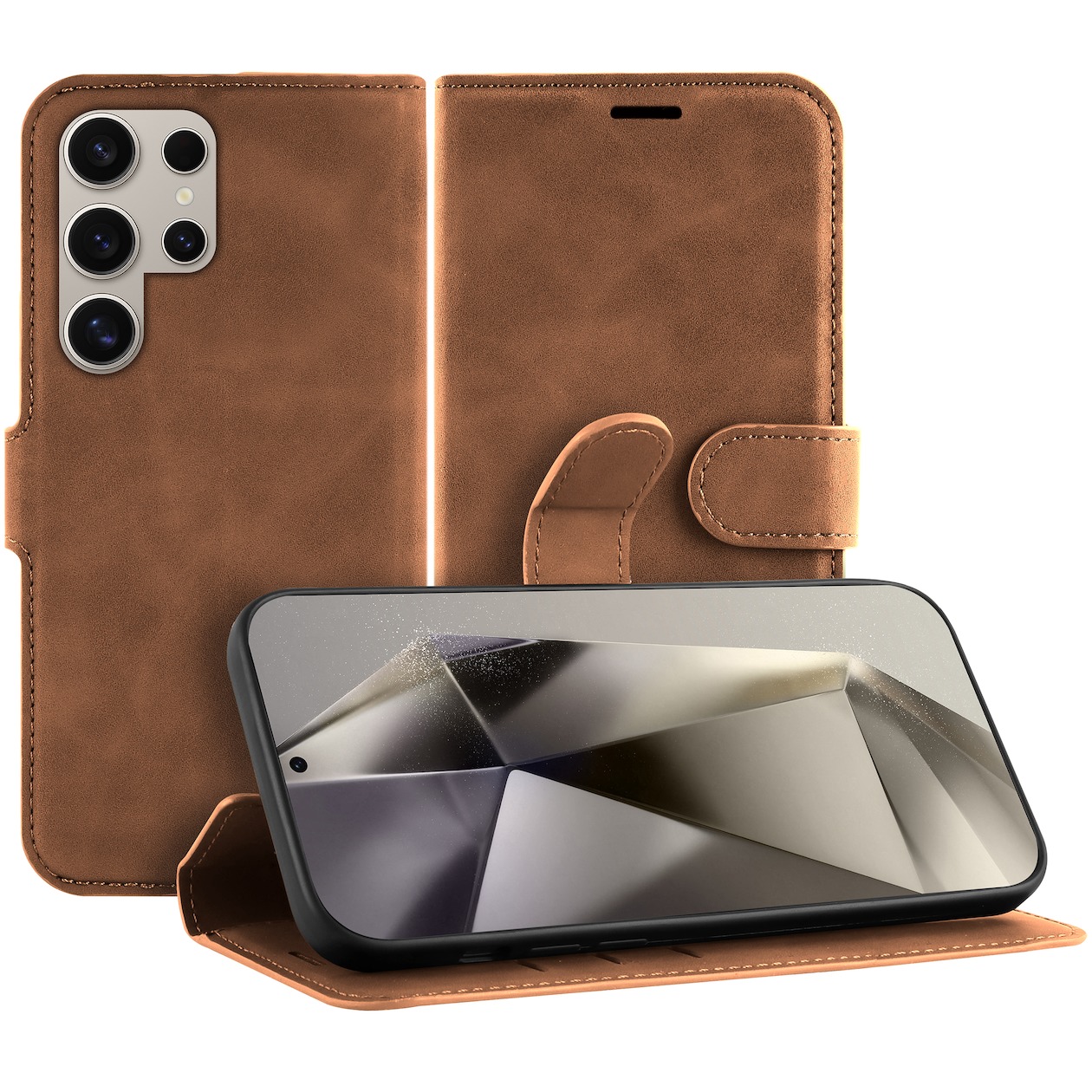 Just in Case Premium Wallet Case voor Samsung S24 Ultra Telefoonhoesje Bruin