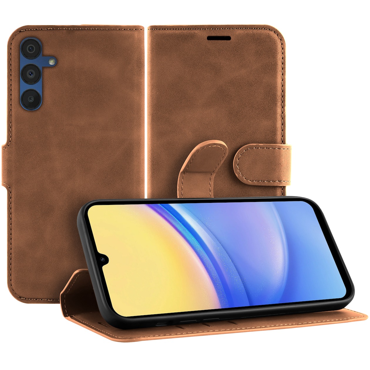 Just in Case Premium Wallet Case voor Samsung A15 4G/5G Telefoonhoesje Bruin