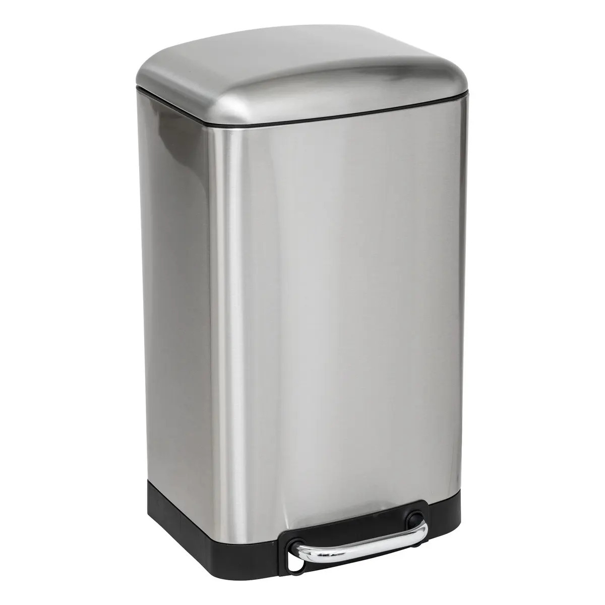 Prullenbak/pedaalemmer - zilver - metaal - 20 liter - 30 x 30 x 53 cm - keuken -