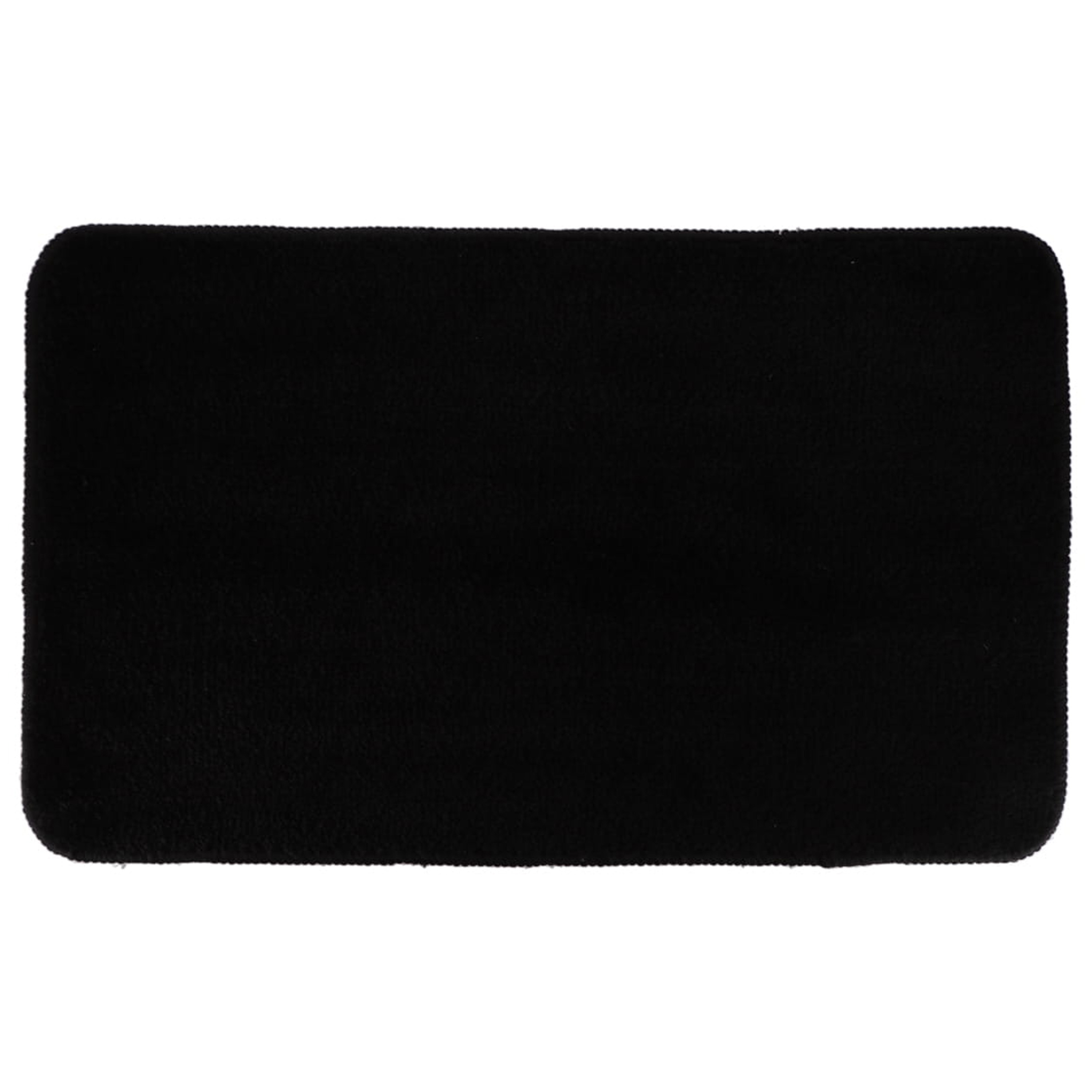 Tendance Badmat Aquarius - microfiber - hoogpolig - zwart - 45 x 75 cm - badkamer - antislip -