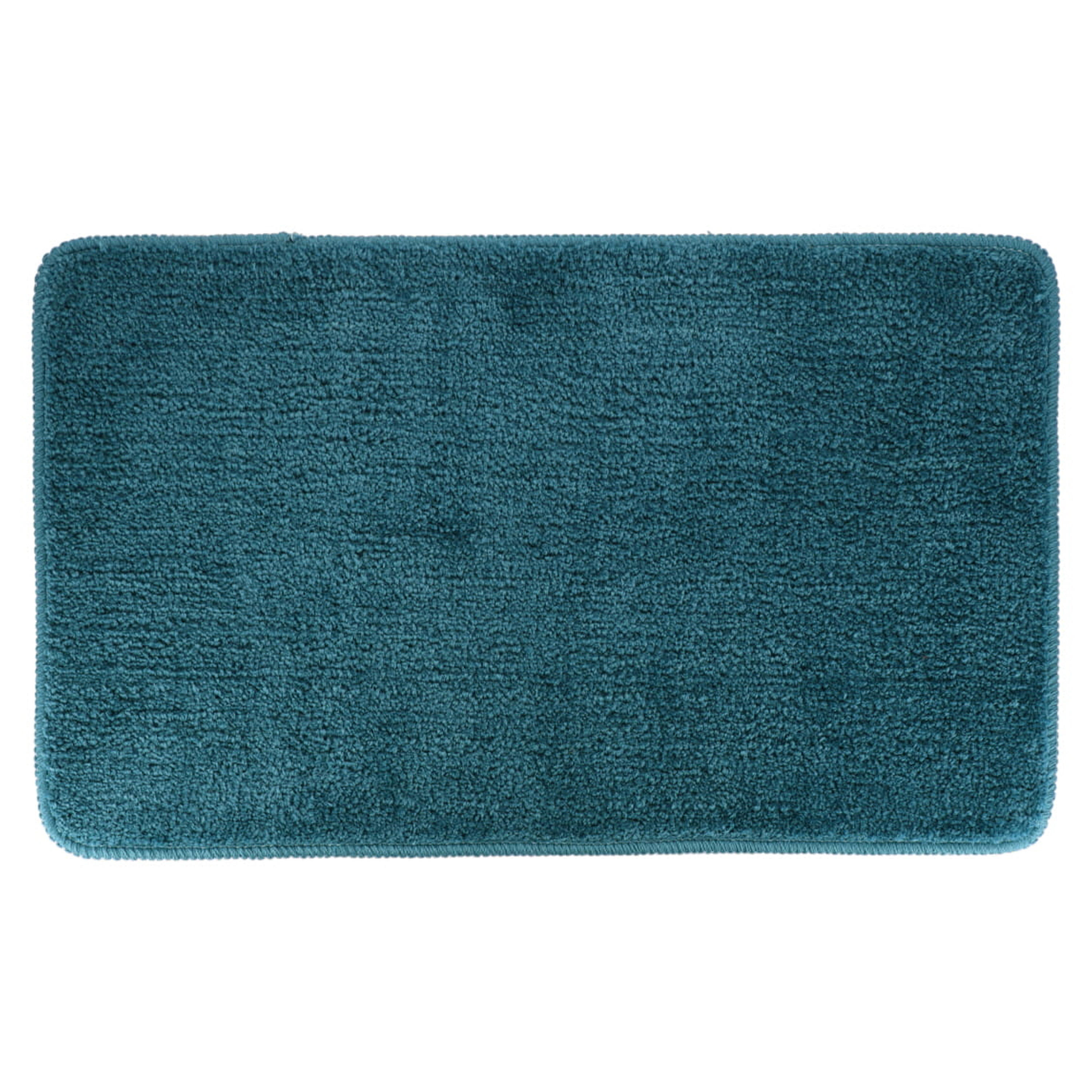 Tendance Badmat Aquarius - microfiber - hoogpolig - zeeblauw - 45 x 75 cm - badkamer - antislip -