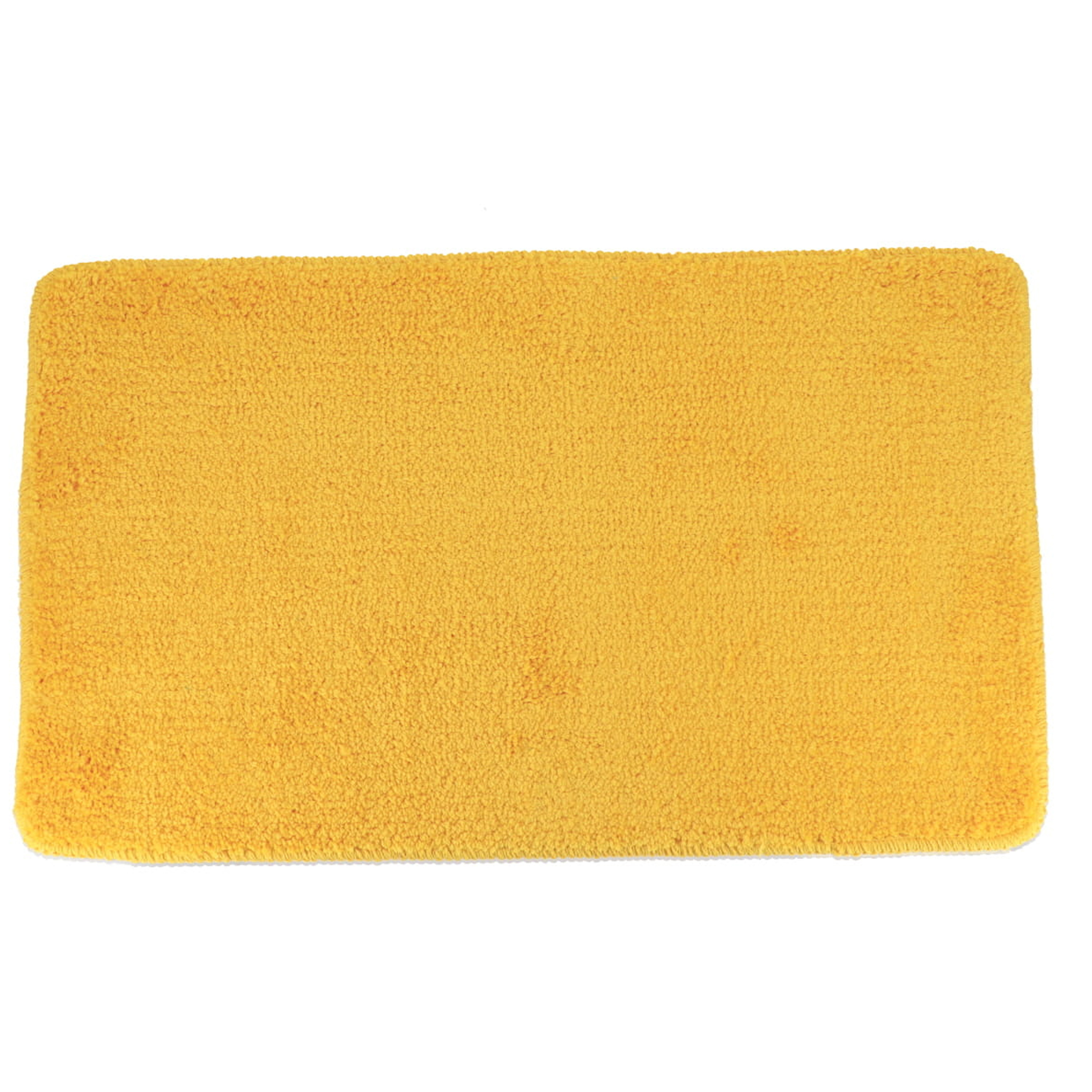 Tendance Badmat Aquarius - microfiber - hoogpolig - okergeel - 45 x 75 cm - badkamer - antislip -